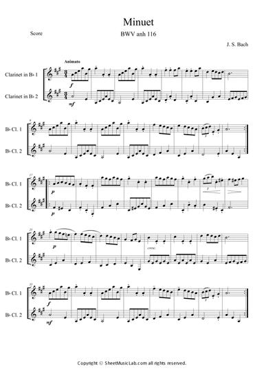 Minuet BWV anh 116