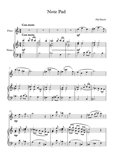 Note Pad - Flute Solo