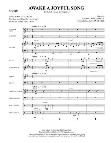 Awake a Joyful Song - Full Score