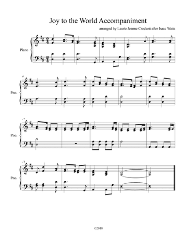 Joy to the World Piano Accompaniment
