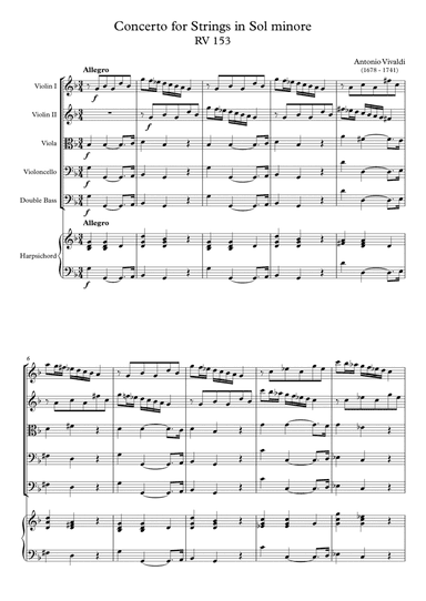 Concerto for Strings in Sol minore RV 153