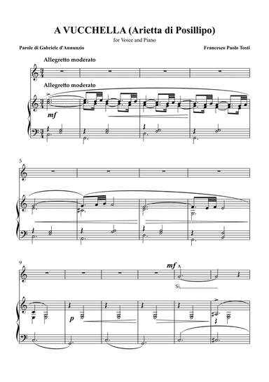 A vucchela, C major key, low voice