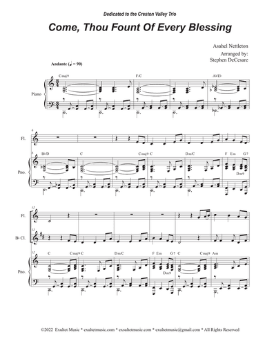 Come, Thou Fount Of Every Blessing (Duet for Flute and Bb-Clarinet)