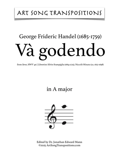 HANDEL: Và godendo (transposed to A major)