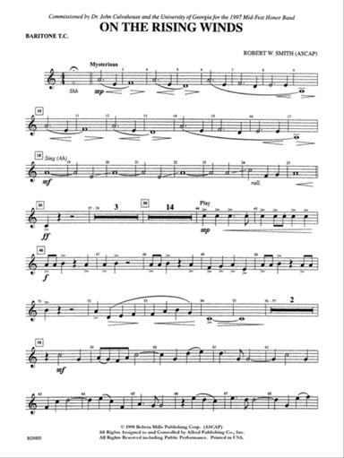 On the Rising Winds: Baritone T.C.