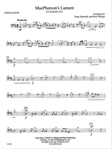 MacPherson's Lament (A Scottish Air): String Bass