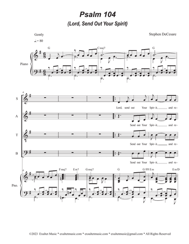 Psalm 104 (Lord, Send Out Your Spirit) (Vocal Quartet - (SATB)