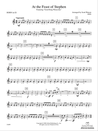 At the Feast of Stephen: (wp) 1st Horn in E-flat