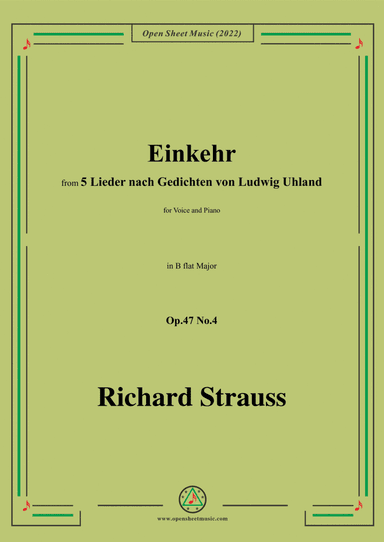 Richard Strauss-Einkehr,in B flat Major,Op.47 No.4