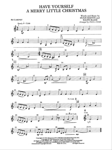 Have Yourself a Merry Little Christmas: 1st B-flat Clarinet