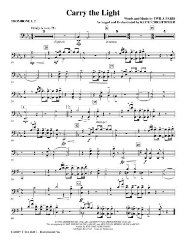 Carry The Light - Trombone 1 & 2
