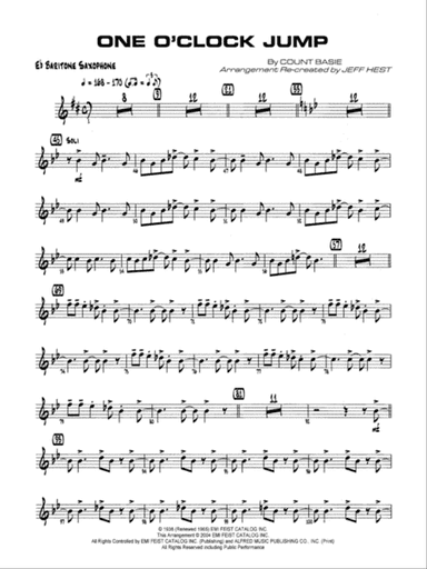 One O'Clock Jump: E-flat Baritone Saxophone