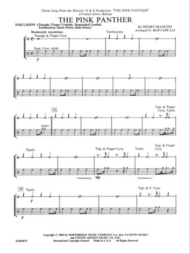 The Pink Panther: 1st Percussion