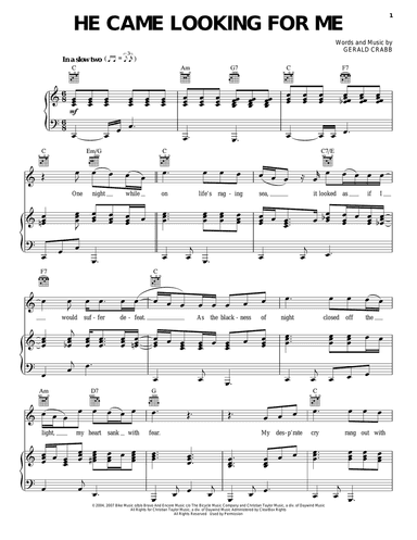 He Came Looking For Me