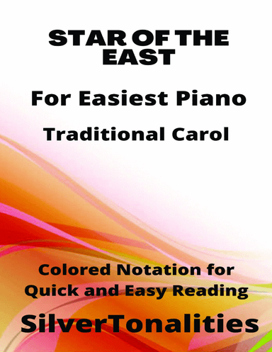 Star of the Easiest Easiest Piano Sheet Music with Colored Notation