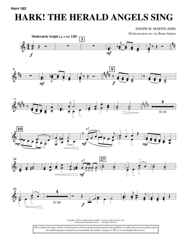 Hark! The Herald Angels Sing (from Journey Of Promises) - F Horn 1,2
