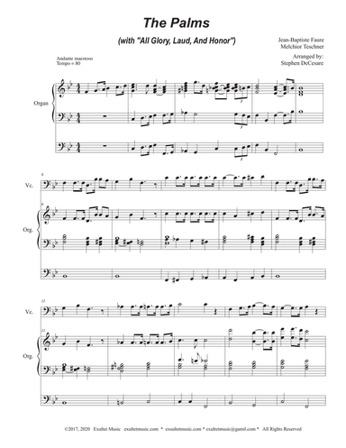 The Palms (with "All Glory, Laud, and Honor") (Cello solo and Organ)