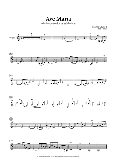 Ave Maria (Charles Gounod) for Easy Violin