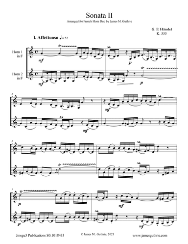 Handel: Sonata No. 2 for French Horn Duo
