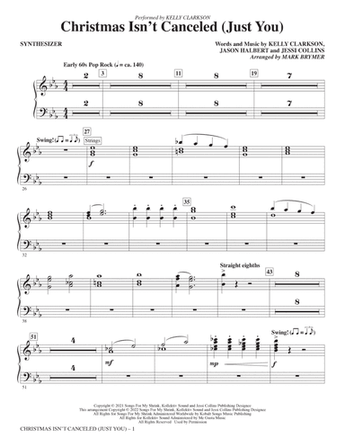 Christmas Isn't Canceled (Just You) (arr. Mark Brymer) - Synthesizer