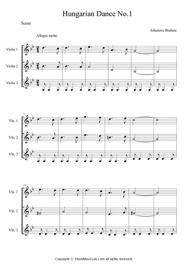 Hungarian Dances No.1 in G minor, Allegro molto