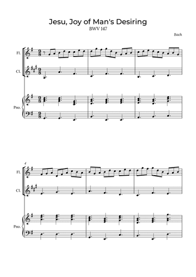 Jesu, Joy of Man's Desiring - Flute and Clarinet