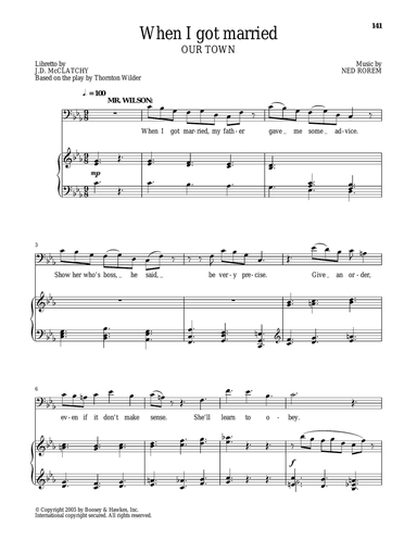 When I got married (from Our Town)