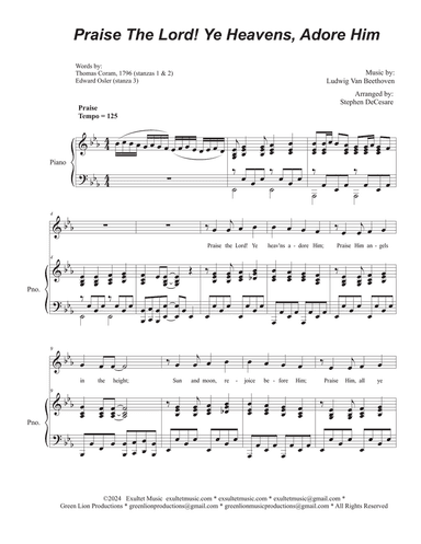 Praise The Lord! Ye Heavens, Adore Him (Vocal solo)