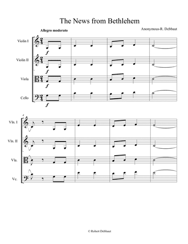 The News From Bethlehem - Score Only