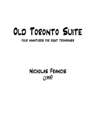 Old Toronto Suite for Trombone Octet