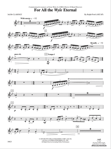 For All the Wyle Eternal: 3rd B-flat Clarinet