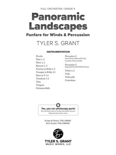 Panoramic Landscapes: Score