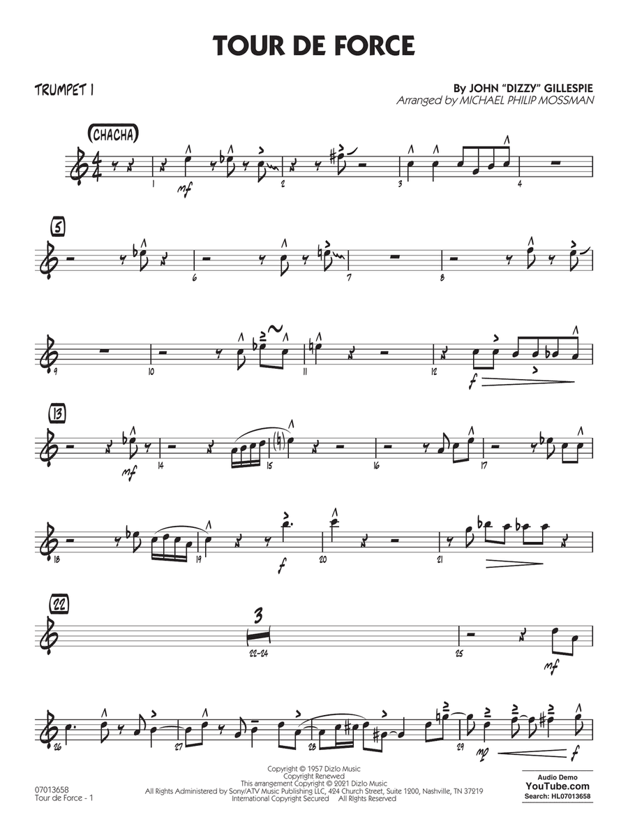 Tour De Force (arr. Michael Philip Mossman) - Trumpet 1