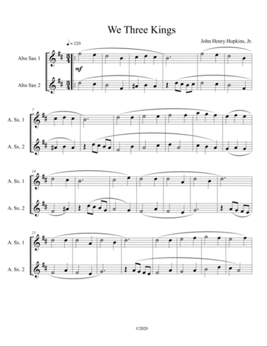 We Three Kings (alto sax duet)