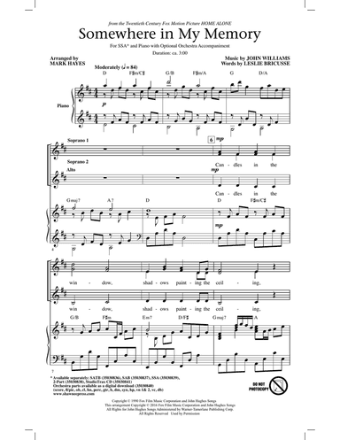 Somewhere In My Memory (arr. Mark Hayes)