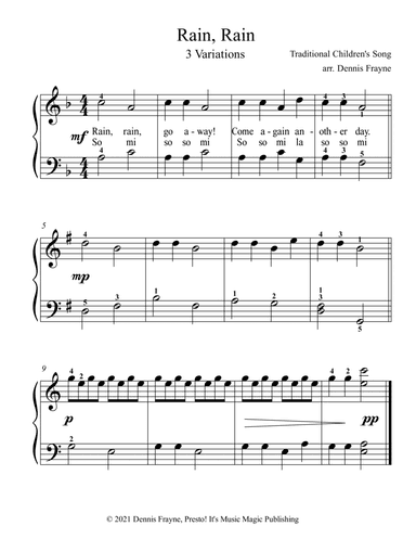 Rain Rain (3 Variations in 3 Keys)