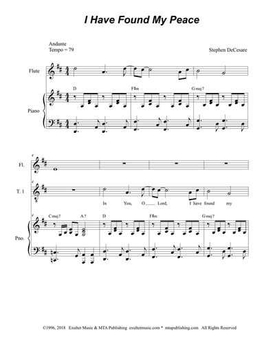I Have Found My Peace (Vocal Trio - (TTB)