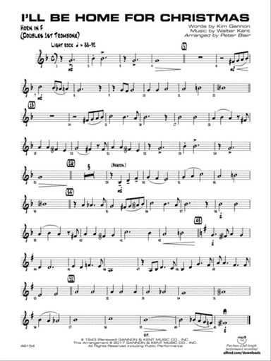 I'll Be Home for Christmas: 1st F Horn