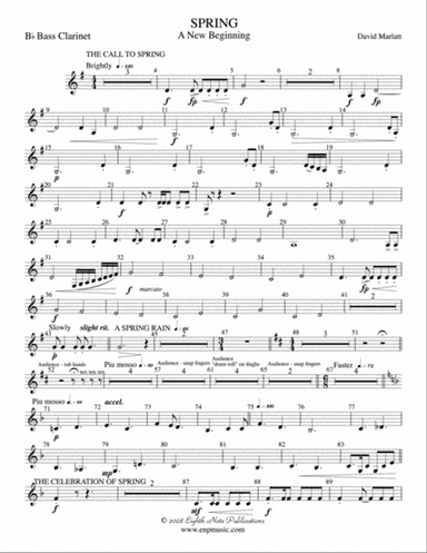 Spring (A New Beginning): B-flat Bass Clarinet