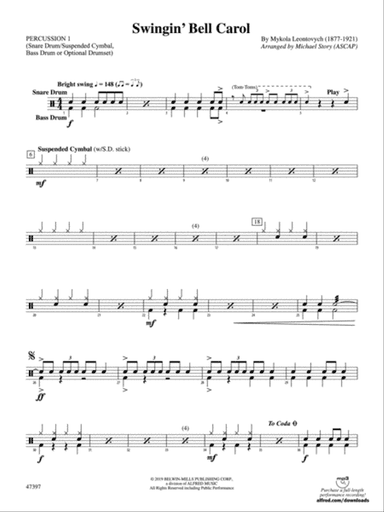 Swingin' Bell Carol: 1st Percussion