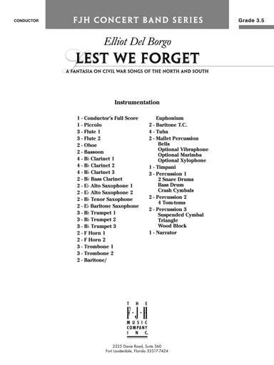 Lest We Forget: Score