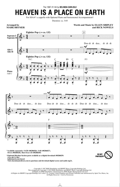 Heaven Is A Place On Earth (arr. Mark Brymer)