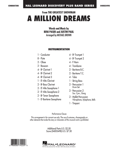 A Million Dreams (from The Greatest Showman) (arr. Michael Brown) - Full Score