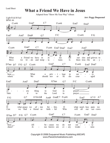 What a Friend We Have In Jesus (C to Db)