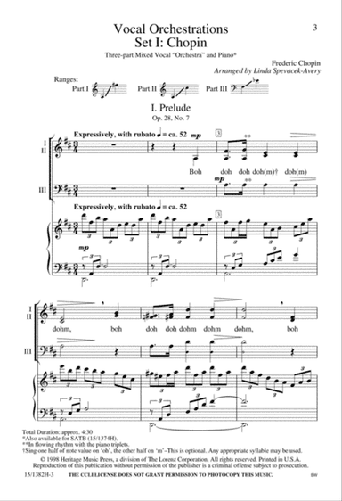 Vocal Orchestrations Set 1: Chopin