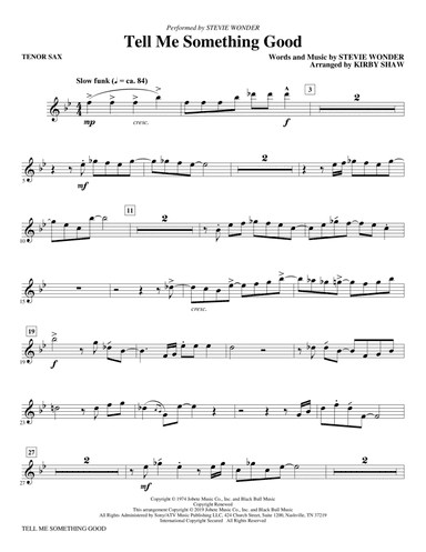 Tell Me Something Good (arr. Kirby Shaw) - Bb Tenor Saxophone