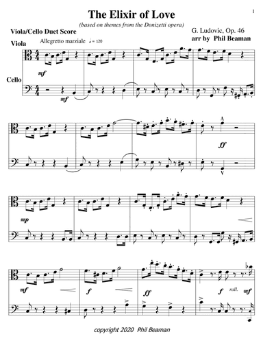 The Elixir of Love-viola-cello duet