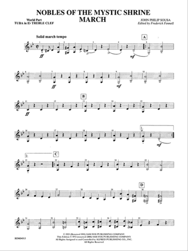 Nobles of the Mystic Shrine (March): (wp) E-flat Tuba T.C.