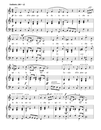 Lascia ch'io pianga (C Major)