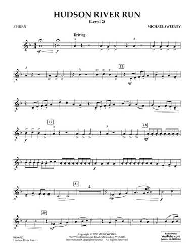 Hudson River Run - F Horn (Level 2)